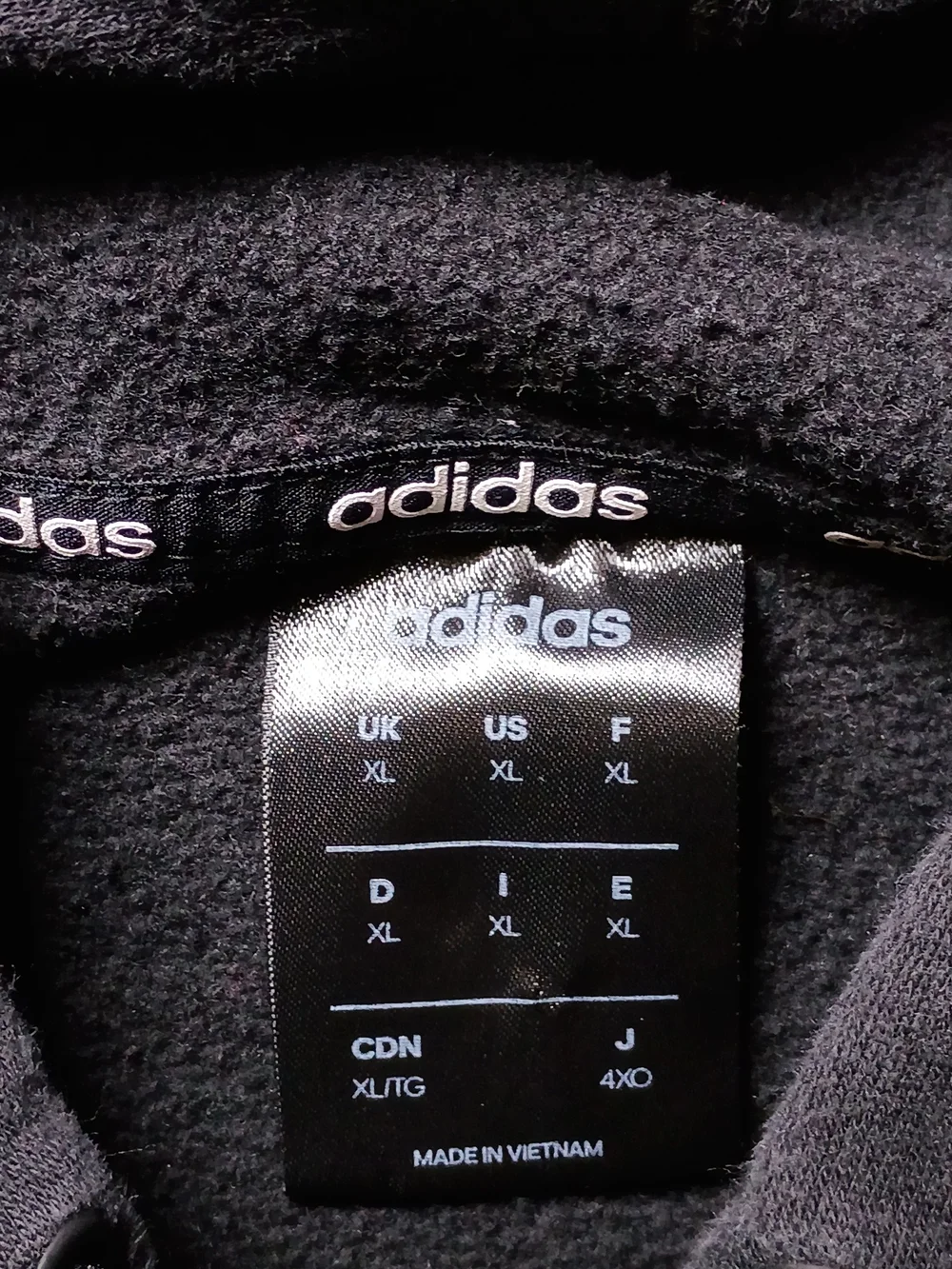 Adidas Essentials Mens 3 Stripe Pullover Fleece Hoodie XL Black GJ9544